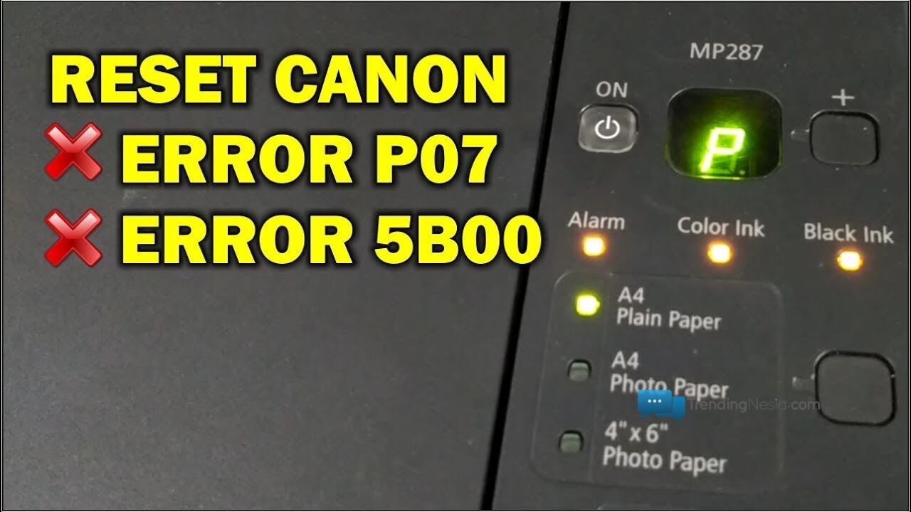 canon mp287 eror