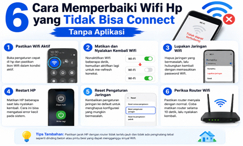 6 Cara Memperbaiki Wifi Hp yang Tidak Bisa Connect Tanpa Aplikasi
