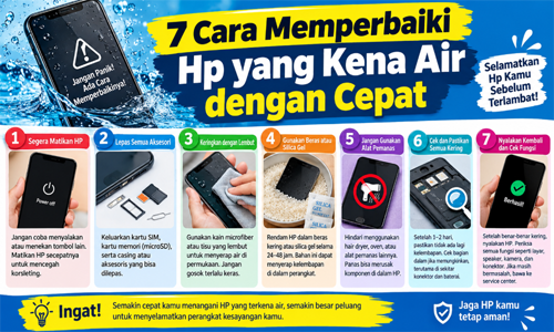 7 Cara Memperbaiki Hp yang Kena Air dengan Cepat